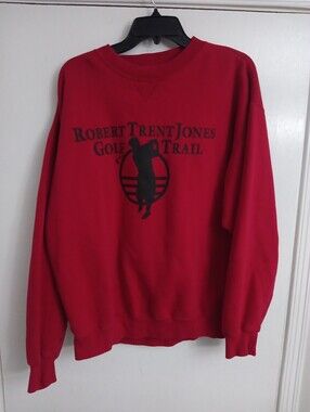 Vintage Robert Trent Jones Golf Trail Red Crewneck Sweatshirt Men's Size Medium